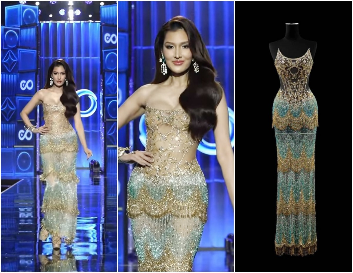 เจาะดีเทลชุด หมูเเฮม ใส่ขึ้นประกวด Miss Cosmo ปักมือ 1,200 ชั่วโมง