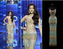 เจาะดีเทลชุด หมูเเฮม ใส่ขึ้นประกวด Miss Cosmo ปักมือ 1,200 ชั่วโมง