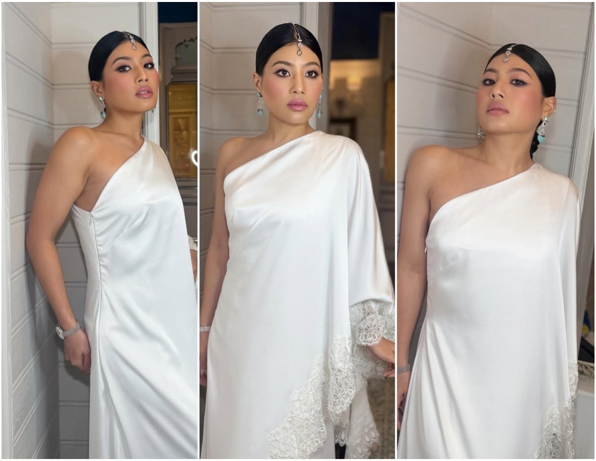 ทรงพระสิริโฉม เจ้าฟ้าสิริวัณณวรีฯ ในฉลองพระองค์ส่าหรีสีขาว