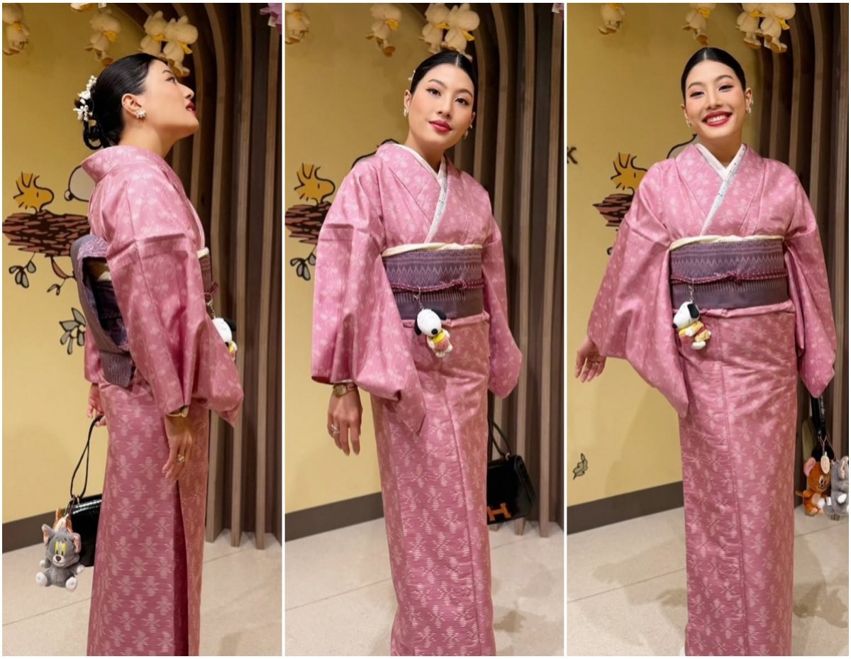 ทรงพระสิริโฉม เจ้าฟ้าสิริวัณ ในฉลองพระองค์กิโมโนผ้าไหมไทย