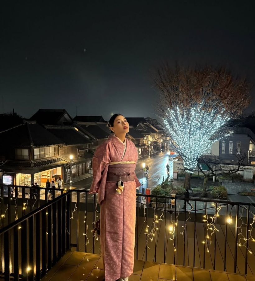 ทรงพระสิริโฉม เจ้าฟ้าสิริวัณ ในฉลองพระองค์กิโมโนผ้าไหมไทย