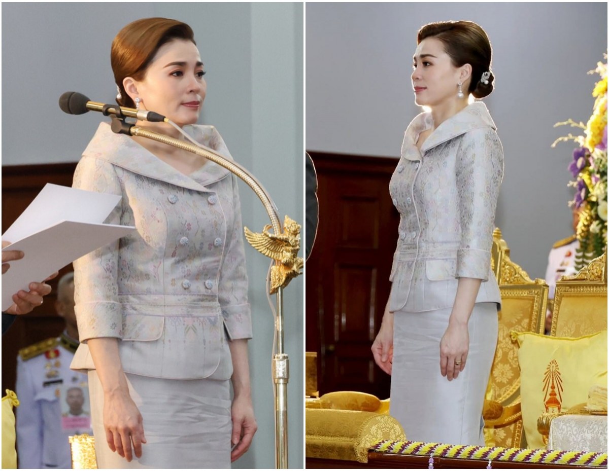 งามสง่าเกินบรรยาย! พระราชินี ในชุดไทยสากลผ้าไหมแพรว