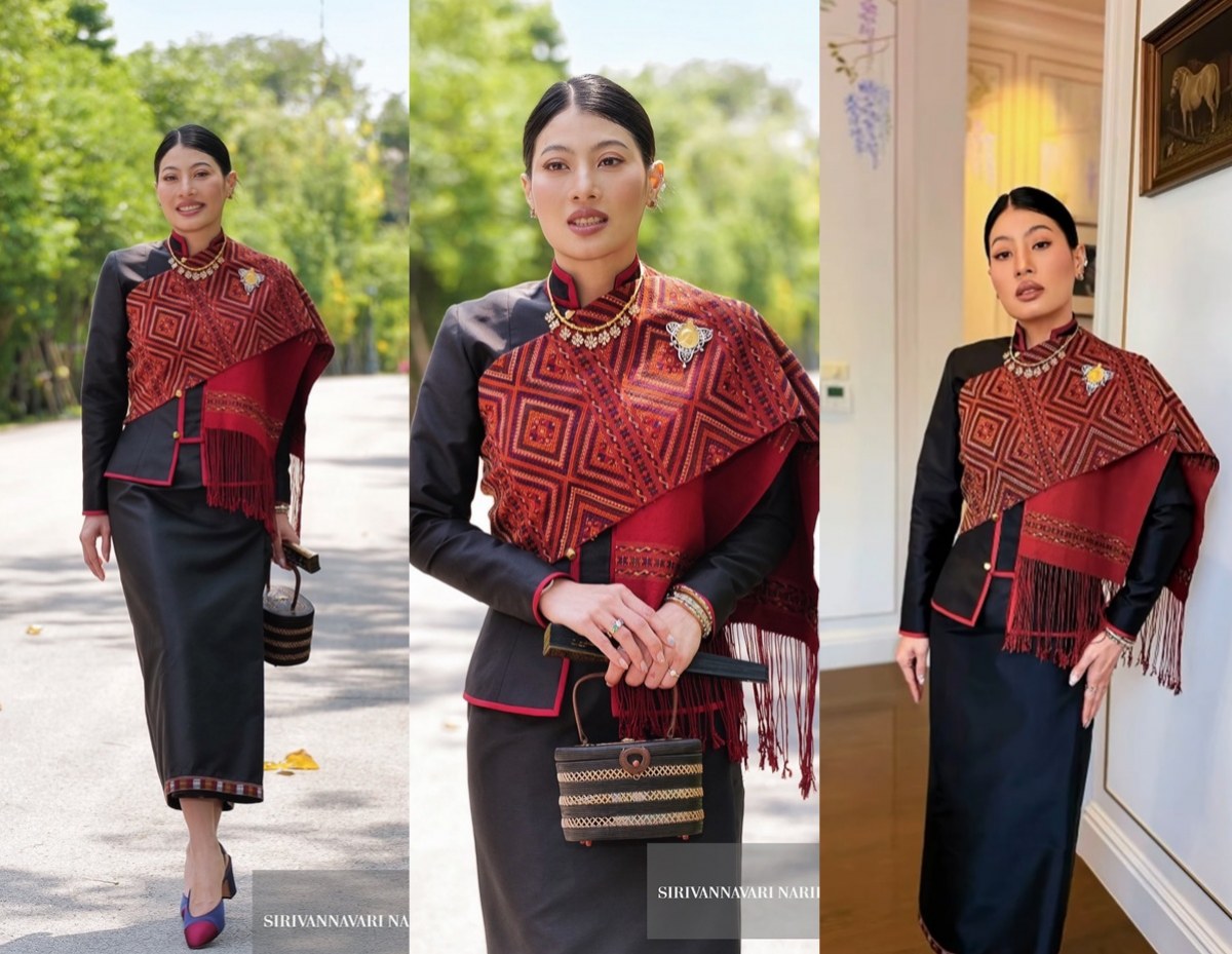 เจ้าฟ้าสิริวัณณวรี ทรงฉลองพระองค์แบบชาวภูไท ทรงพระภูษาลายขิต