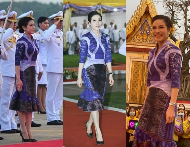 ประมวลภาพ เจ้าคุณพระสินีนาฏ สวมชุดผ้าทอลายดอกปีบ พร้อมความหมายสุดซึ้ง